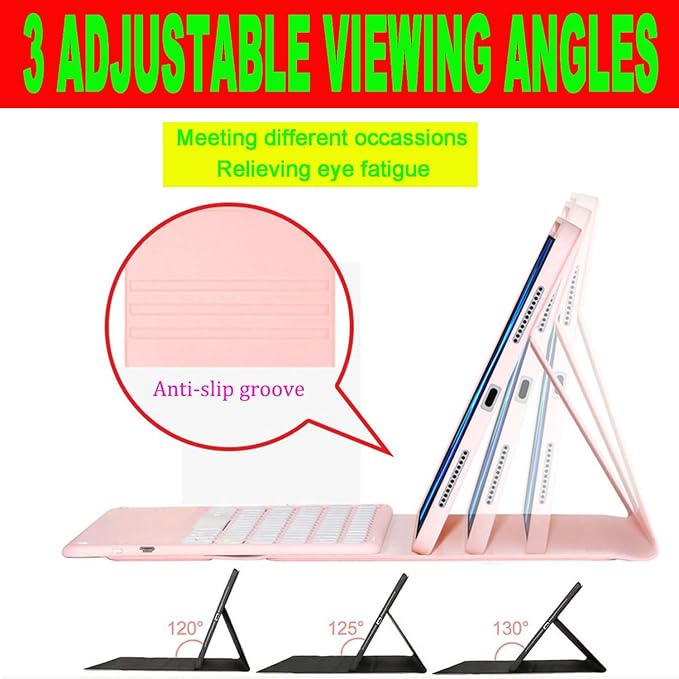 Keyboard Case for Samsung Galaxy Tab 10 FE Plus 13.1inch, S10 FE+ Smart Keyboard Case Magentic Keyboard Cover with S-Pen Holder, Pink