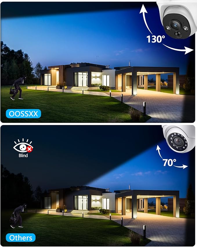 OOSSXX (4K HD & 130° Ultra Wide-Angle 2-Way Audio 8MP Wired Dome, 8Pcs PoE IP Cameras for Home Security Outdoor Camera System, Pet Surveillance Video Indoor, Smart PIR Detection, DVR Kits