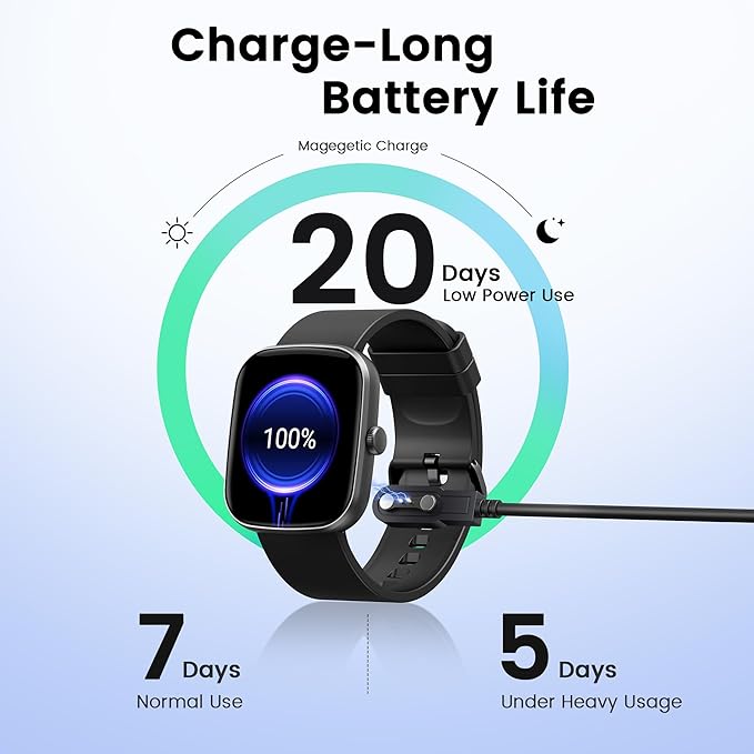 Smart Watch (Answer/Make Call), 1.96" SmartWatches for Men Women with Heart Rate/Activity Tracking, Fitness Tracker Watch with IP68 Waterproof/Pedometer, Smart Watch for Android/iPhone Compatible