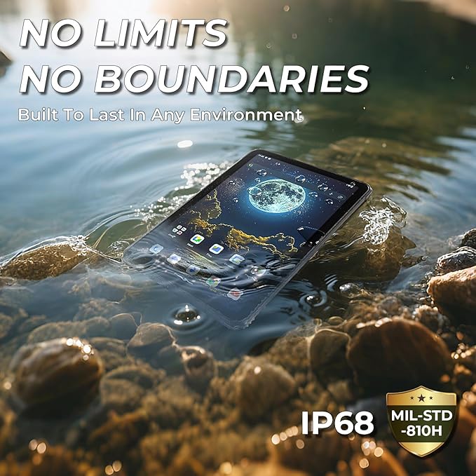 MUNBYN 11-inch Rugged Tablet ILT02, Android 14 UTV Tablet, 16GB+128GB with GPS, IP68 Weather Proof, 32MP+48MP Dual Camera, 4G LTE for Offroad UTV, Drone, 2Y Protection