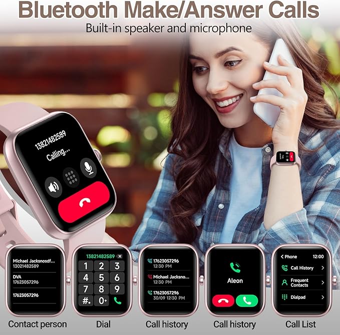 Smart Watch for Women Men with Bluetooth Call, Alexa Built-in Smartwatch, 1.83"DIY Dial Fitness Watch with Sleep Heart Rate Monitor, 110+ Sport Modes, IP68 Waterproof Watch Compatible with Android iOS