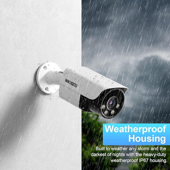 AI 8MP Bullet IP PoE Camera, 4K Security Surveillance Camera, Smart Instant Siren Alarm, Color Night Vision, Two-Way Audio, 2.8mm Lens 110°, Face Detection, Human&Vehicle Detection, INB8BD37D