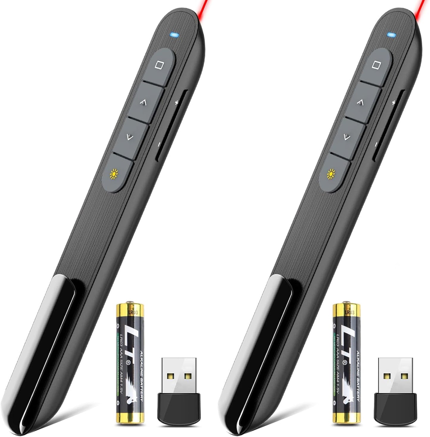 ï¼2 Unitsï¼ Wireless Presenter Remote Presentation Pointer Clicker with Hyperlink & Volume Control USB PowerPoint Slide Advancer for Mac Laptop PC Computer Keynote