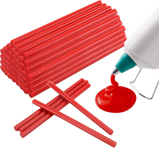 MATUFF Red hot Glue Sticks Full Size 0.43â Dia x 8â Long, 52 pcs Hot melt Adhesive Glue Sticks, All-Purpose Colored Glue Gun Sticks for Christmas Decoration Crafts Arts School Home Repair Bonding
