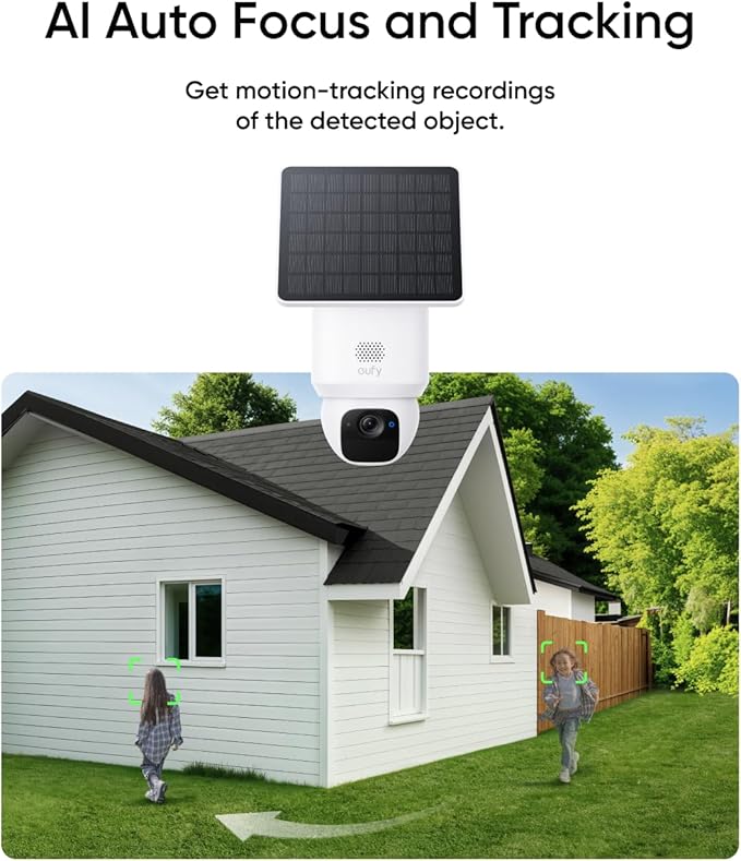 eufy Security SoloCam E30, 4-Cam Kit, Security Cameras Wireless Outdoor, Solar Camera Outdoor Wireless, 360° Pan, AI Tracking, 2K Clarity, No Monthly Fee (Renewed)