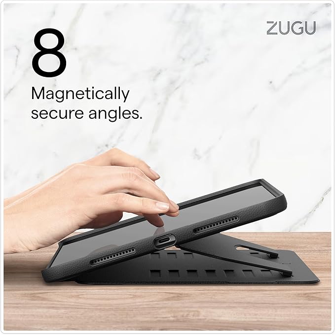 ZUGU CASE for 10.2 Inch iPad 7th / 8th / 9th Generation Case (2021/2020/2019), Protective, Thin, Sleek Design, Magnetic Stand, Sleep/Wake Cover, Magnetic Cover, Arctic Gray