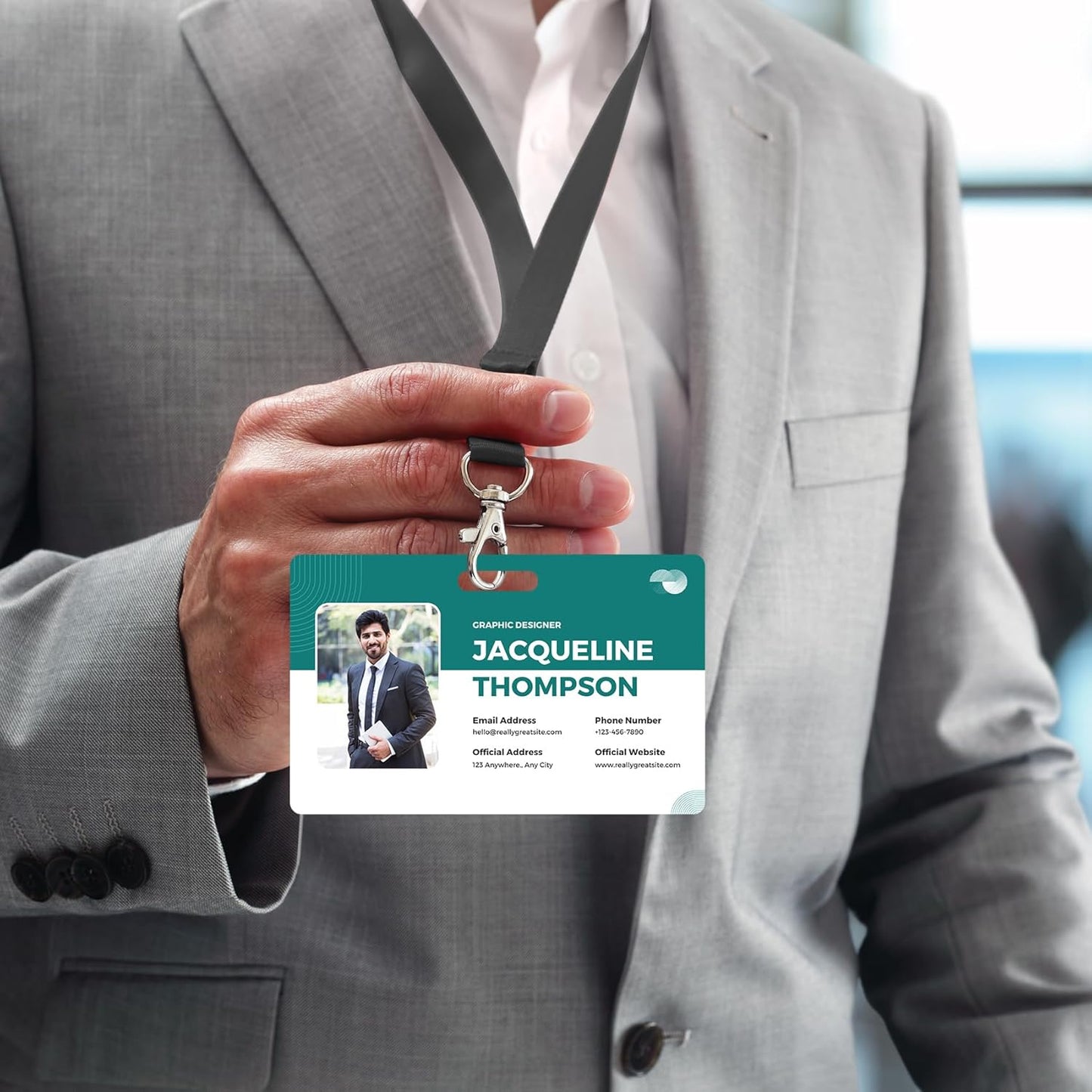 Custom Id Badge Custom Id Card Identification Badges Customizable Personalized Name Badge Customize Name Tag Photo Logo Employee Work Office Volunteer Customized Personal (Horizontal-3)