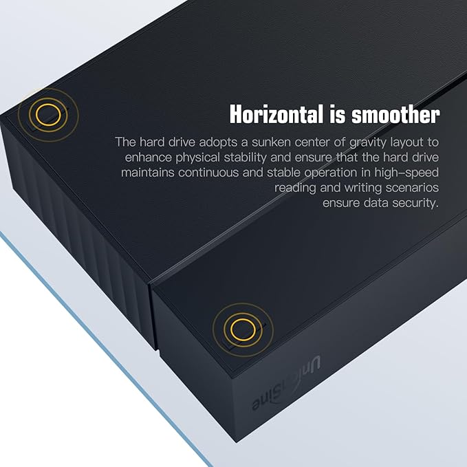 UnionSine Desktop External Hard Drive 10TB, USB3.0 3.5" HDD Storage Compatible for PC, Mac, TV, Desktop, Laptop(Black) HD3513