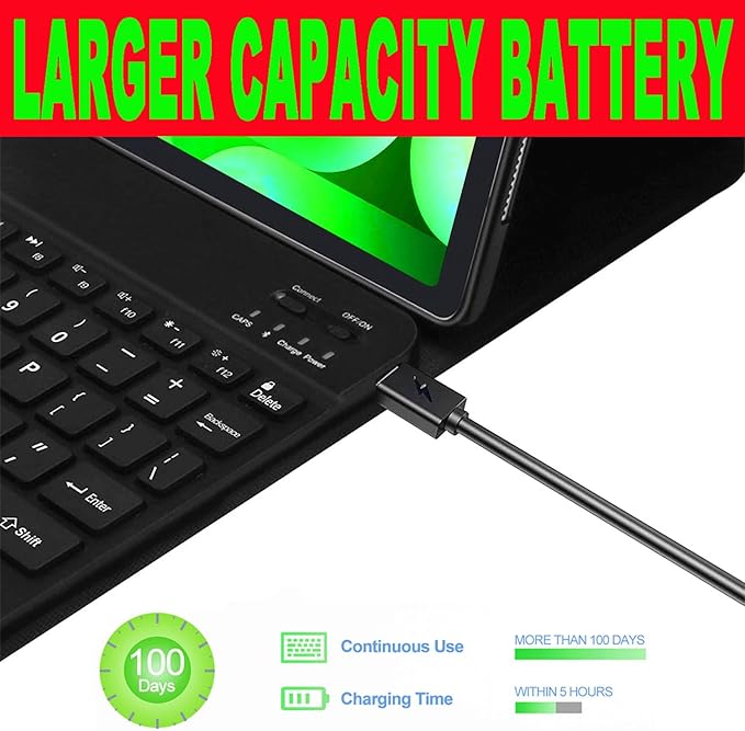 Keyboard Case for Samsung Galaxy Tab 10 FE Plus 13.1inch, S10 FE+ Smart Keyboard Case Magentic Keyboard Cover with S-Pen Holder, Blue