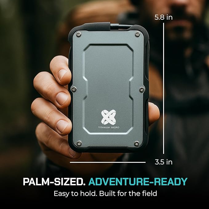 Titanium Micro 240GB External SSD, Titanium One Portable SSD - Up to 500MB/s, USB 3.2 Gen 2 USB-C USBA, Rugged IP66 Water Drop Resistance, External Solid State Drive Storage for PC Mac Smartphone