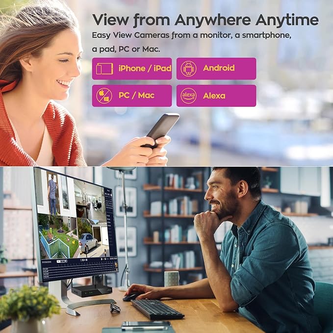 xmartO [AI Tracking Dome CAM] 10CH 2K HD Metal Dome PTZ Wireless Security Camera System, 4*Automatic Tracking, 2-Way Audio and Night Vision Camera, 10CH 4K Long Range WiFi 6 Surveillance DVR NVR Kit