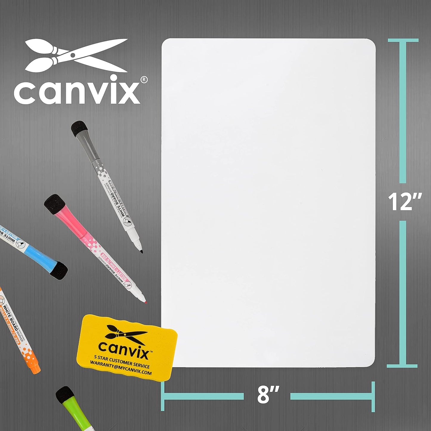 Magnetic Dry Erase Whiteboard for Refrigerator – Magnetized, Removable, Residue-Free Art and Memo Board for Family, Kids, Home, and Office – Magnetic Markers & Eraser Included (12 x 8 Inches)