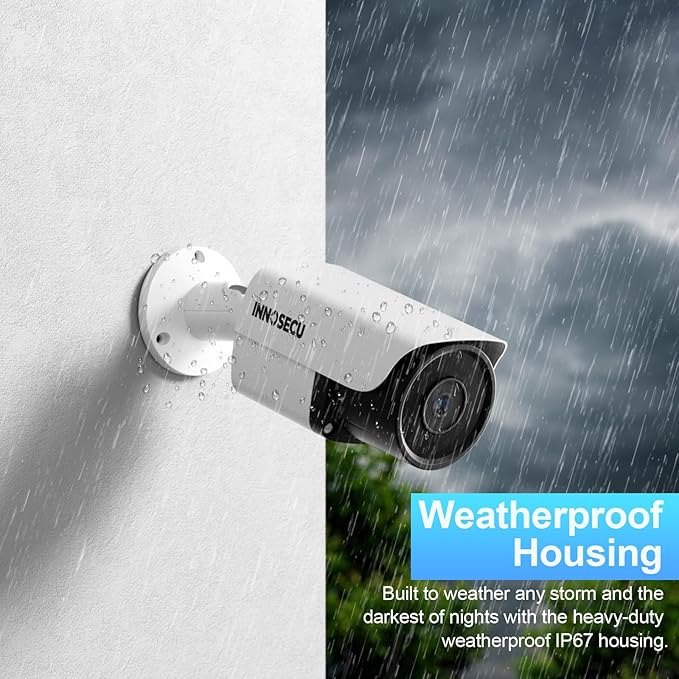 8MP AI PoE Camera, Outdoor Bullet IP Security Surveillance Camera, Face Detection, Human Vehicle Detection, Built-in Mic, 2.8mm Lens 110 °, Waterproof IP67, Night Vision 100ft, INB8BR37E