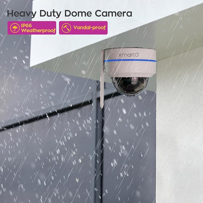 xmartO [AI Tracking Ceiling CAM] 10CH 2K HD Metal Dome PTZ Wireless Security Camera System, 6*Automatic-Follow, 2-Way Audio and Night Vision Camera, 10CH 4K Long Range WiFi 6 Surveillance DVR NVR Kit