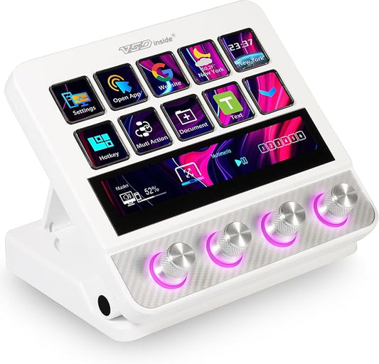 Macro Pad, Streaming Deck Stream Controller Soundboard Keypad, Programmable Keys USB Shortcut Keyboard for Gamer Streamer, Audio Mixer for OBS, YouTube, Office Desk Setup, PC, Mac