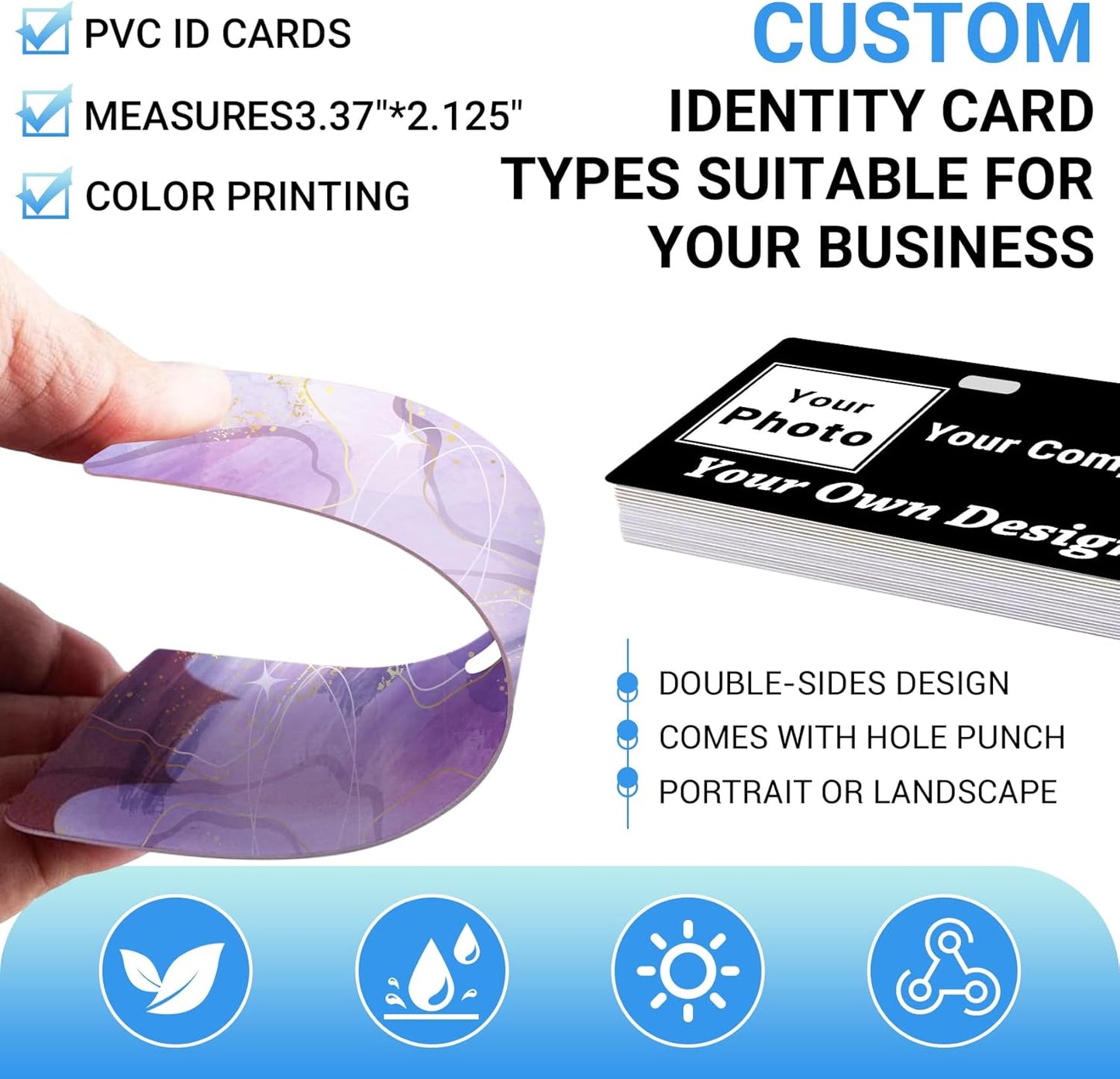 Custom Id Badge Custom Id Card Identification Badges Customizable Personalized Name Badge Customize Name Tag Photo Logo Employee Work Office Volunteer Customized Personal (Vertical-1)