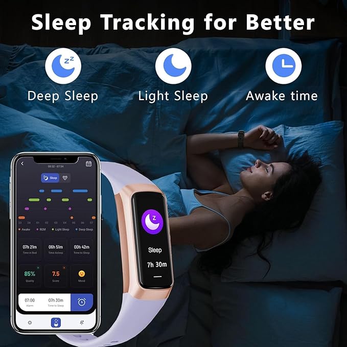 Fitness Tracker Activity Tracker Smart Watch 1.10''AMOLED Touch Color Screen,Smart Watch with 24/7 Blood Oxygen Heart Rate,Sleep Monitor,IP68 Waterproof,Step Counter Health for Women Men (Purple)