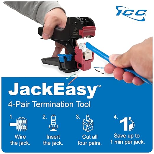 ICC Shielded FTP CAT6A Keystone Jack with Slim Profile 180 Degree Punch Down, 10Gbps RJ45 UL Listed PoE++ TAA Compliant for Wall Plate or Patch Panel, Works with JackEasy Termination Tool, 10 Pack