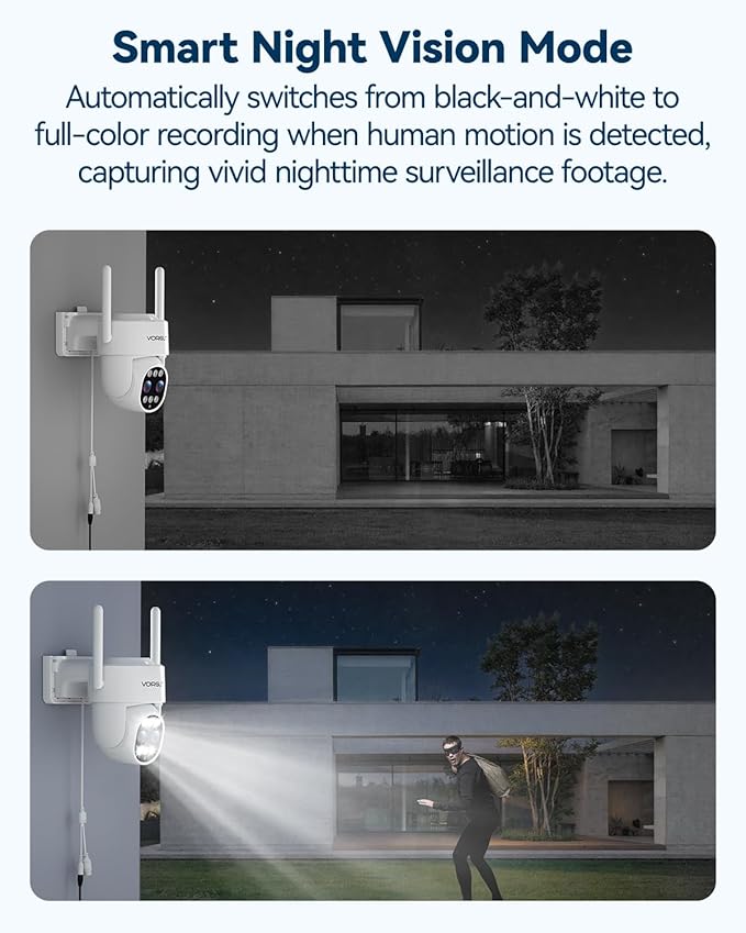 Security Camera Wireless Outdoor System with Monitor, 4pcs Dual Lens 10X Optical Zoom PTZ Cameras for Home Surveillance, Color Night Vision, Auto Tracking, Human Detection, 10CH NVR, 500GB HDD