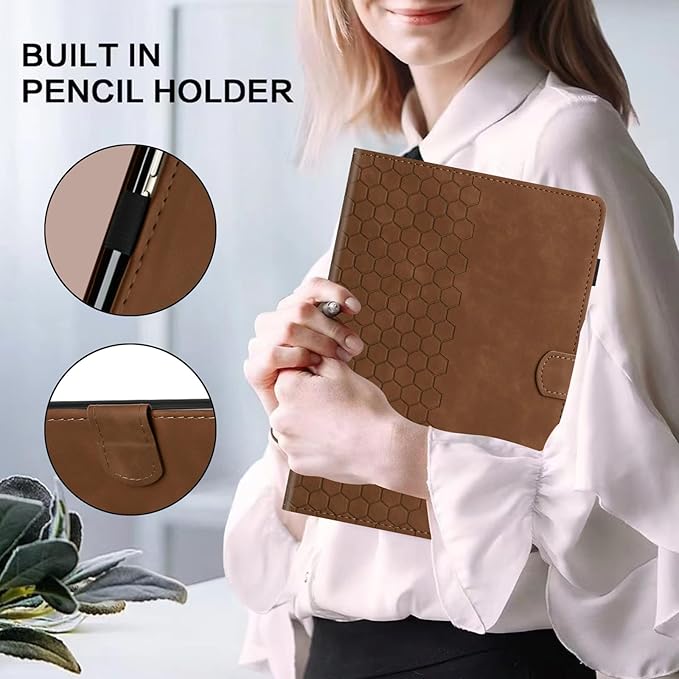 Case for Samsung Galaxy Tab A9 Plus/A9+ 5G 11 Inch 2023 Model (SM-X210/X216/X218), Multi-Angle Viewing Smart Stand with Pocket Auto Wake/Sleep PU Leather Tablet Cases Flip Folio Cover Brown