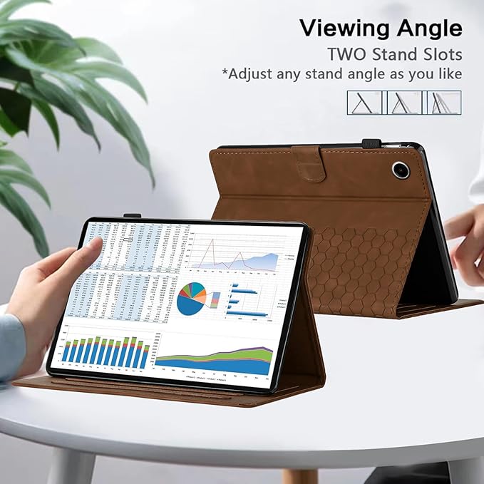 Case for Samsung Galaxy Tab A9 Plus/A9+ 5G 11 Inch 2023 Model (SM-X210/X216/X218), Multi-Angle Viewing Smart Stand with Pocket Auto Wake/Sleep PU Leather Tablet Cases Flip Folio Cover Brown