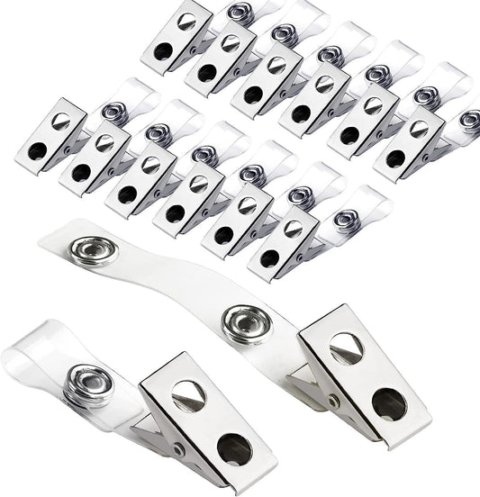 100 Pack - Bodno Clear Vinyl Badge Clips