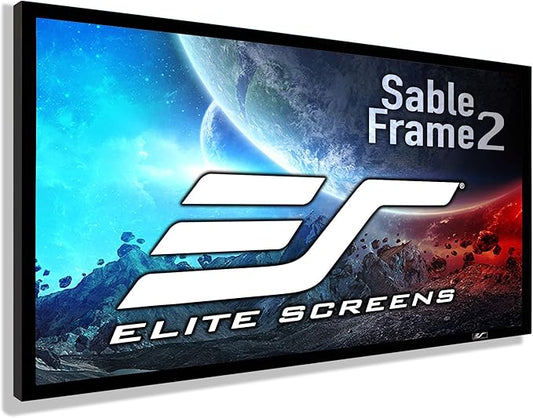 Elite Screens Sable Frame 2, 100-Inch Fixed Frame Projector Screen, 16:9 8K/4K Ultra HD & Active 3D Ready, ISF-Certified Material, Ideal for Home Theater, Office, and Indoor Presentations, ER100WH2