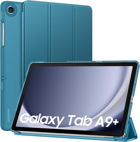 MoKo Case for Galaxy Tab A9+/A9 Plus 11 inch 2023, Slim Stand Protective Smart Cover with Hard PC Translucent Back Shell for Tab A9 Plus Tablet (SM-X210/X216/X218), Auto Wake/Sleep, French Blue