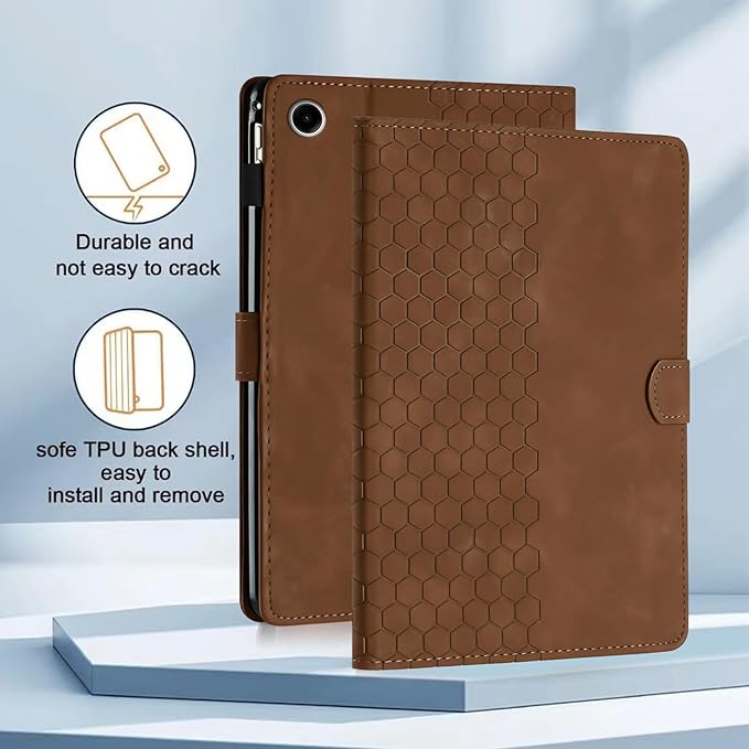 Case for Samsung Galaxy Tab A9 Plus/A9+ 5G 11 Inch 2023 Model (SM-X210/X216/X218), Multi-Angle Viewing Smart Stand with Pocket Auto Wake/Sleep PU Leather Tablet Cases Flip Folio Cover Brown