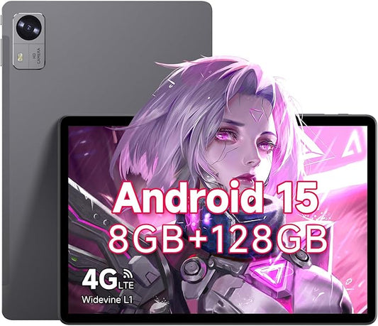 CHUWI Hi10 XPro Android 15 Tablet 10.1‘’, 8GB RAM 128GB ROM, Unisoc T606 Octa-Core, HD IPS Touchscreen Tablet PC,13MP+5MP Camera, Widevine L1,7000mAh,4G LTE, 5G WiFi, GPS,BT 5.0,Type-C, with Case