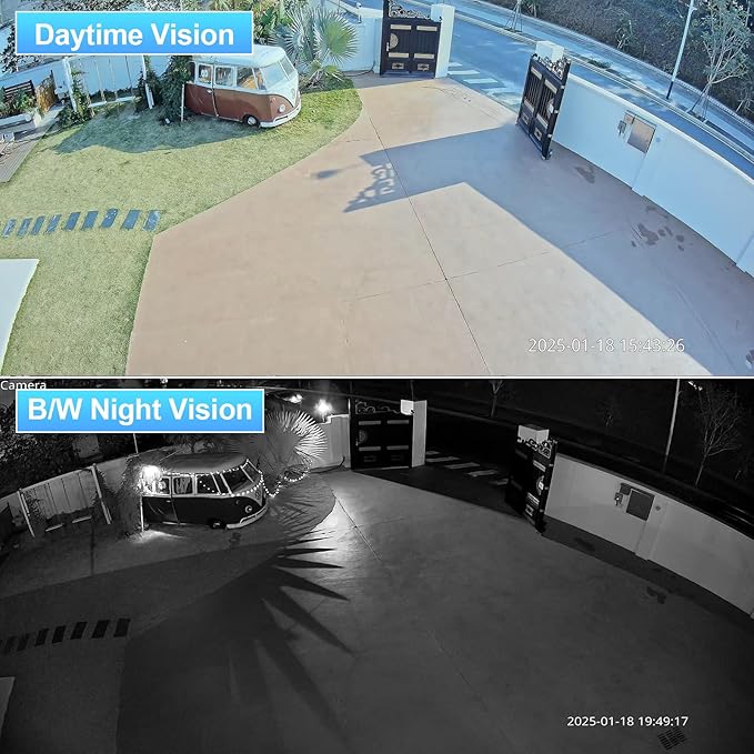 4MP PoE Camera Outdoor Indoor, Turret Wired Security IP Camera, Waterproof IP67, Human/Vehicle Detection, 2.8mm Lens Wide Angle 110°, Night Vision 100ft, Built-in Mic, IND4FR97A (White)
