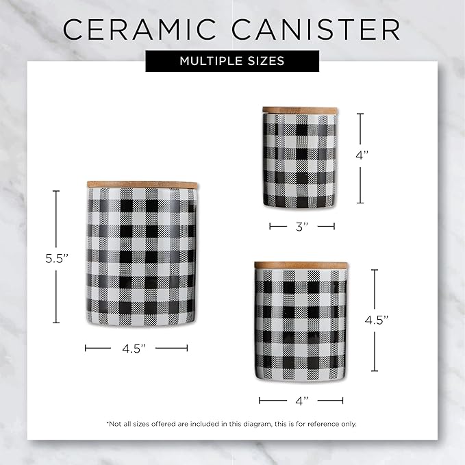 DII Kitchen Ceramics Collection Canister Set, Floral Tile, 3 Piece