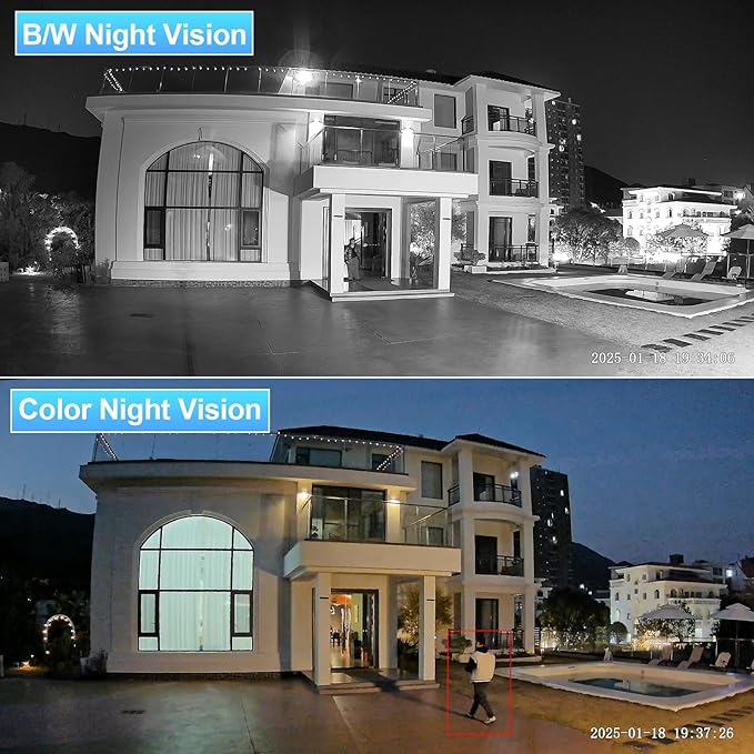 AI 8MP Bullet IP PoE Camera, 4K Security Surveillance Camera, Smart Instant Siren Alarm, Color Night Vision, Two-Way Audio, 2.8mm Lens 110°, Face Detection, Human&Vehicle Detection, INB8BD37D