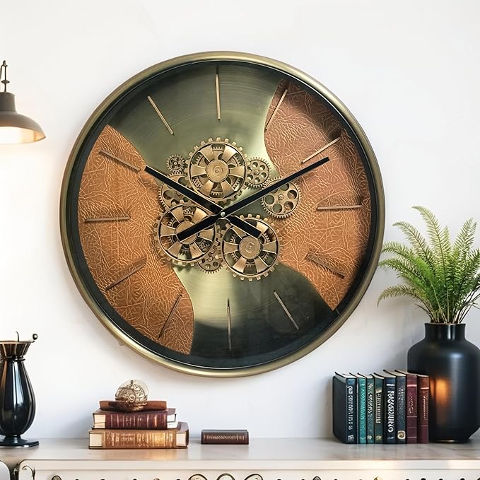 THE GEARS CLOCK 22'' Inch Real Moving Gear Wall Clock Sweden Line Stockholm (22 inches (55 cm))