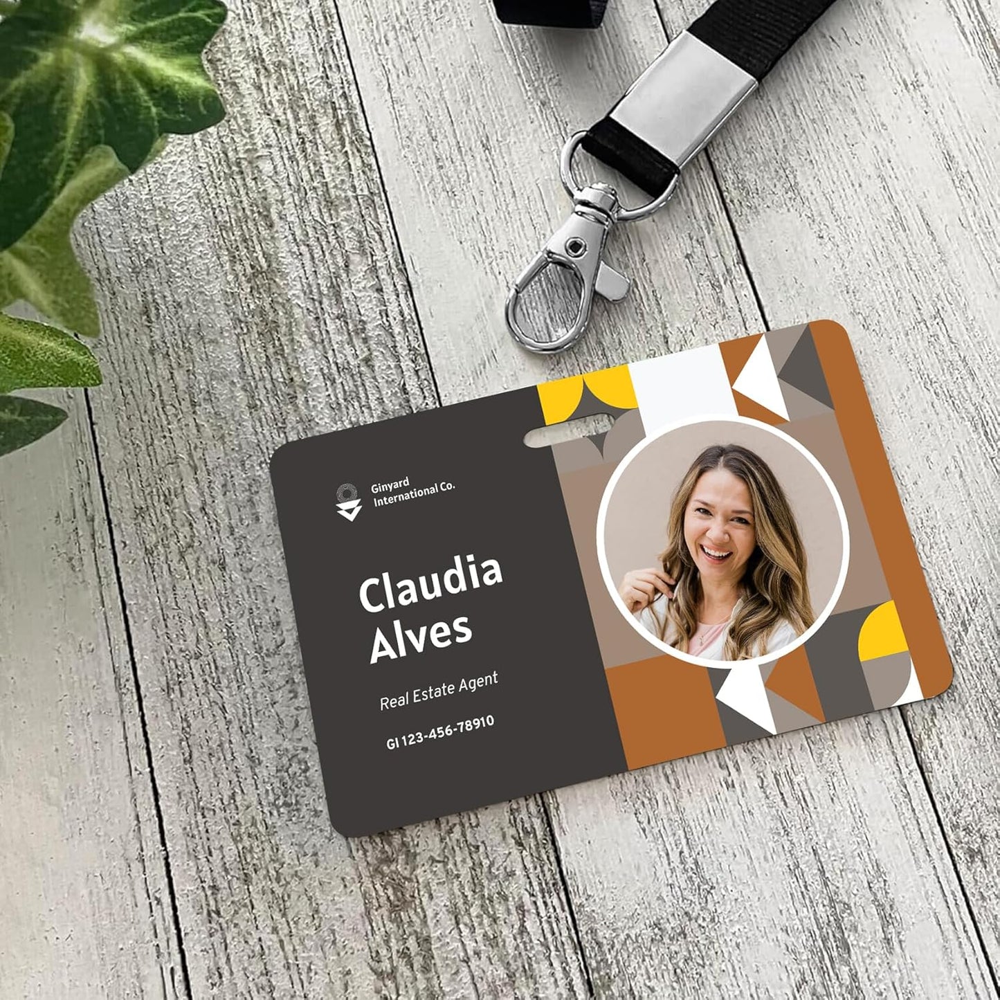 Custom Id Badge Custom Id Card Identification Badges Customizable Personalized Name Badge Customize Name Tag Photo Logo Employee Work Office Volunteer Customized Personal (Horizontal-2)
