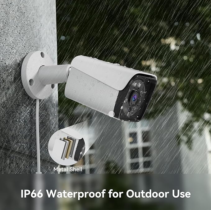 Wired Security Camera System Outdoor, 4CH 5MP Lite AHD DVR with 500G Hard Drive, 4 x 3MP Wired CCTV Camera, Indoor/Outdoor Surveillance DVR Kit with Human Detection, Night Vision