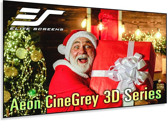 Elite Screens 110 inch CLR/ALR Projector Screen 16:9 4K, Standard Throw Projection, Edge Free Ambient Light Rejecting Fixed Frame Grey for Indoor Movie Screen Home Theater - Aeon CineGrey 3D AR110DHD3