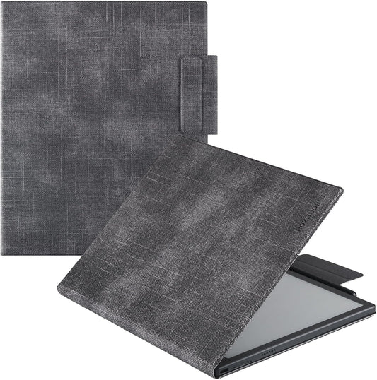 BOZHUORUI Case for 10.3" Boox Tab Ultra C Pro ePaper Tablet | with Sleep/Wake | Magnetic Adsorption | Pen Clasp Design | Thin & Light | PU Leather Smart Cover (Denim Gray)