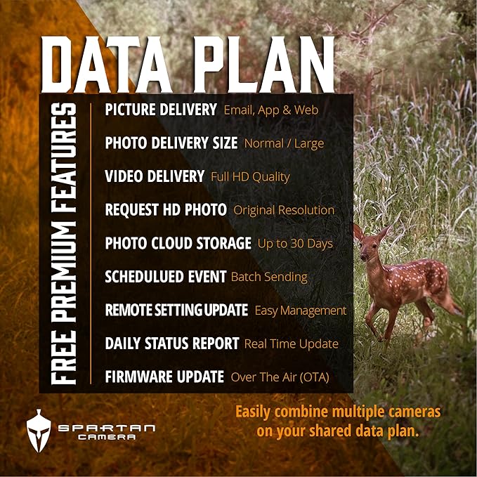Spartan Camera GoLive2 4G LTE Trail Camera, 96°FOV Wide-Angle, Live Stream, Anti-Theft GPS, On-Demand Image & Video Capture, Real-time Updates, Built-in Lithium, Spartan Areus camo (1, AT&T)