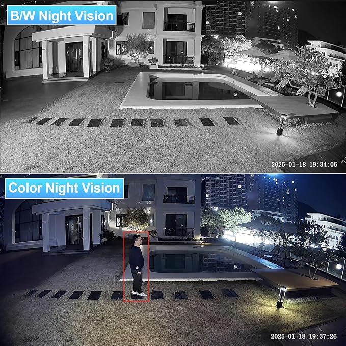 UltraHD 12MP AI PoE Camera @30fps, IP Security Camera Outdoor Waterproof IP67, Smart Dual Light Color Night Vision, 4mm Lens, Two Way Audio, Face Detection, Human/Vehicle Detection,IND12HD99A