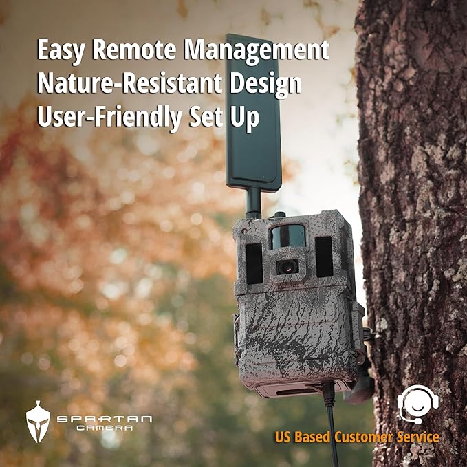Spartan Camera GoLive2 4G LTE Trail Camera, 96°FOV Wide-Angle, Live Stream, Anti-Theft GPS, On-Demand Image & Video Capture, Real-time Updates, Built-in Lithium, Spartan Areus camo (2, Verizon)