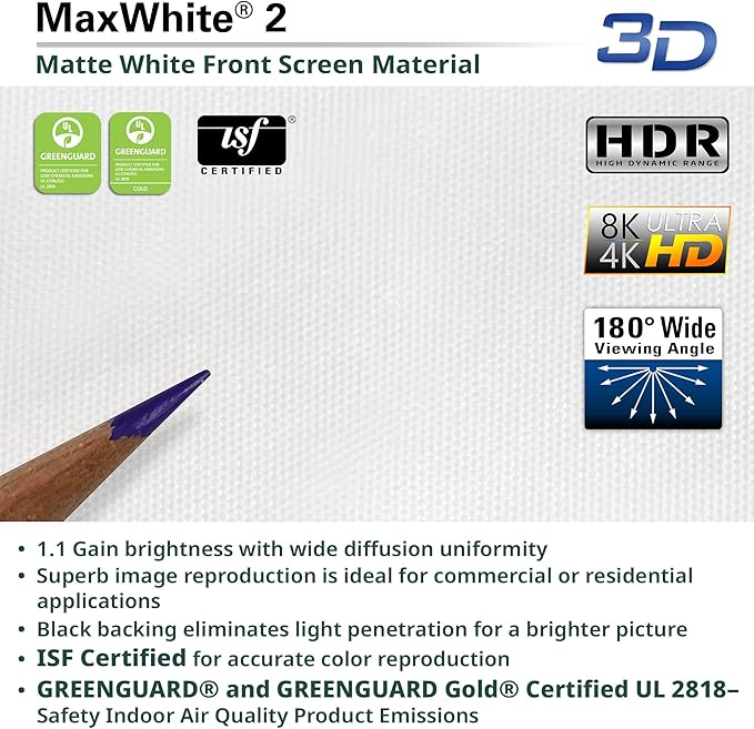 Elite Screens Manual Series, 100-INCH 16:9, Pull Down Manual Projector Screen with AUTO Lock, Movie Home Theater 8K / 4K Ultra HD 3D Ready, 2-Year Warranty (100" / 16:9)
