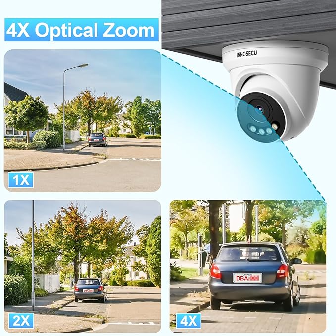 8MP PoE Camera, 4K Turret Security IP Camera @30fps, 5X 2.7~13.5mm Motorized Lens, Smart Dual Light Color Night Vision, Two-Way Audio, Outdoor IP67, SD Card Slot (not Included), IND8VD99Z