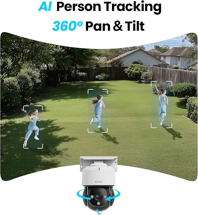 ZOSI C290 4K 8CH POE Security Camera System (Up to16CH), 4 x 8MP Wired PoE IP Dome Cameras Outdoor Indoor, 360 View, AI Human/Vehicle/Face Detection, Two-Way Talk, Siren Alarm, Auto Tracking, 2TB HDD