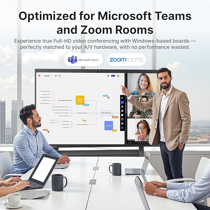 NearHub Board S Pro 55" Windows 11 Smart Interactive Whiteboard 4K UHD Touchscreen, 16GB RAM + 128GB Storage,Built-in 4K Camera+8 Mics+2 Speaker,Native Zoom Rooms & Microsoft Teams (Board+Wall Mount)