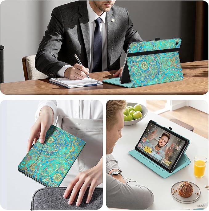 Fintie Case for Samsung Galaxy Tab A9 Plus/A9+ 5G 11 Inch 2023 Model (SM-X210/X216/X218), Multi-Angle Viewing Smart Stand Back Cover with Pocket Auto Wake/Sleep, Shades of Blue