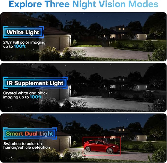4K IP PoE Camera, Upscaled 8MP PoE Camera Outdoor with Mic/Audio, 98ft IR/Color Night Vision, Human & Vehicle Detection, 127° FOV, MicroSD (256GB), Hik-connect/iVMS4200