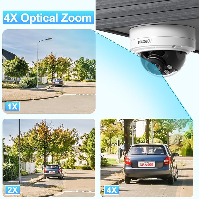 8MP@30fps PoE Camera, 4K Vandal-Proof Dome IP Camera Outdoor, 5X Motorized Lens 2.7~13.5mm, IP67, Built-in Mic, B/W Night Vision 120ft, Human & Vehicle Detection, No PT Supported, IND8VR57Z