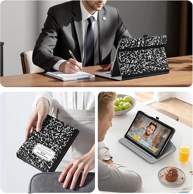 Fintie Case for Samsung Galaxy Tab A9 Plus/A9+ 5G 11 Inch 2023 Model (SM-X210/X216/X218), Multi-Angle Viewing Smart Stand Back Cover with Pocket Auto Wake/Sleep, Composition Book