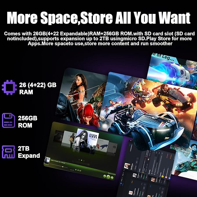 2026 Android 15 Tablet 10 Inch, 26GB+256GB+2TB Expand, 2 in 1 Tablets with Keyboard Case Mouse Stylus, 8000mAh Battery, Octa-Core, Dual Camera, Supports Widevine L1, 5G WiFi, GPS (Sliver Case)